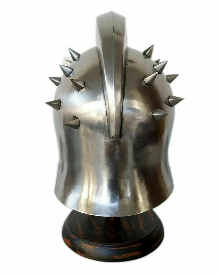 Armour Medieval Maximus Helmet Larp with Wooden Stand Halloween