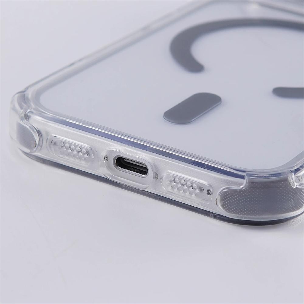 Unsichtbarer Linsenständer Transparente Magnetische Bumper Hülle Für iPhone 17 Air 16 15 14 13 12 Pro Max Für Magsafe Klare Anti-Fall Abdeckung