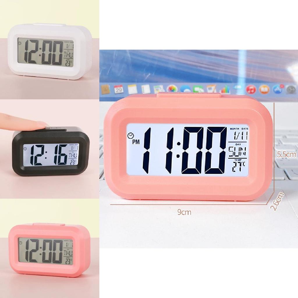 Cartoon Kids Mini Electronic Alarm Clock With Temperature Display Night Light For Childrens Room Decor