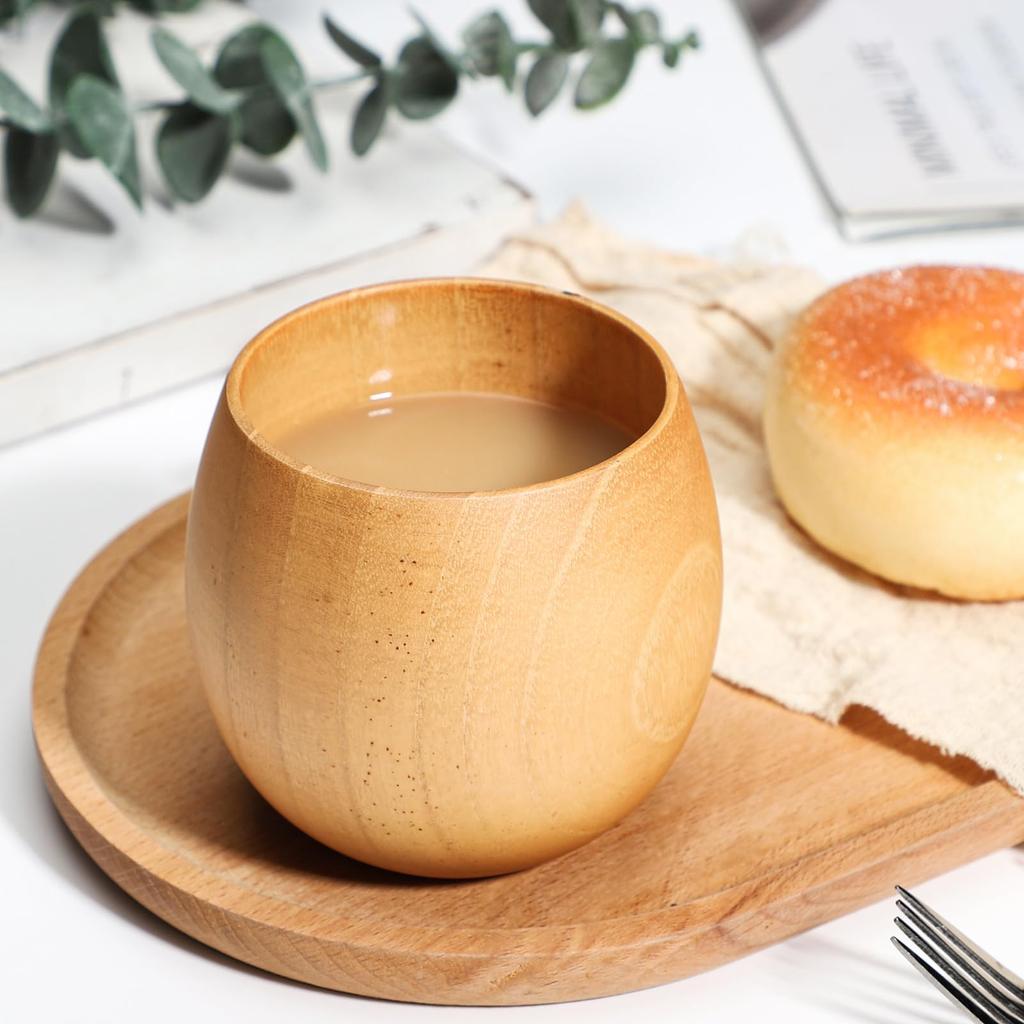 Natural Wood Cup, Teacup, Egg Cup, Wooden Lacquer Cup, Free Cup, Mug, Teacup, Dishwasher Safe, 250ml