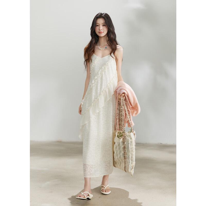 Mishow Irregular Lace Chiffon Sling Dress