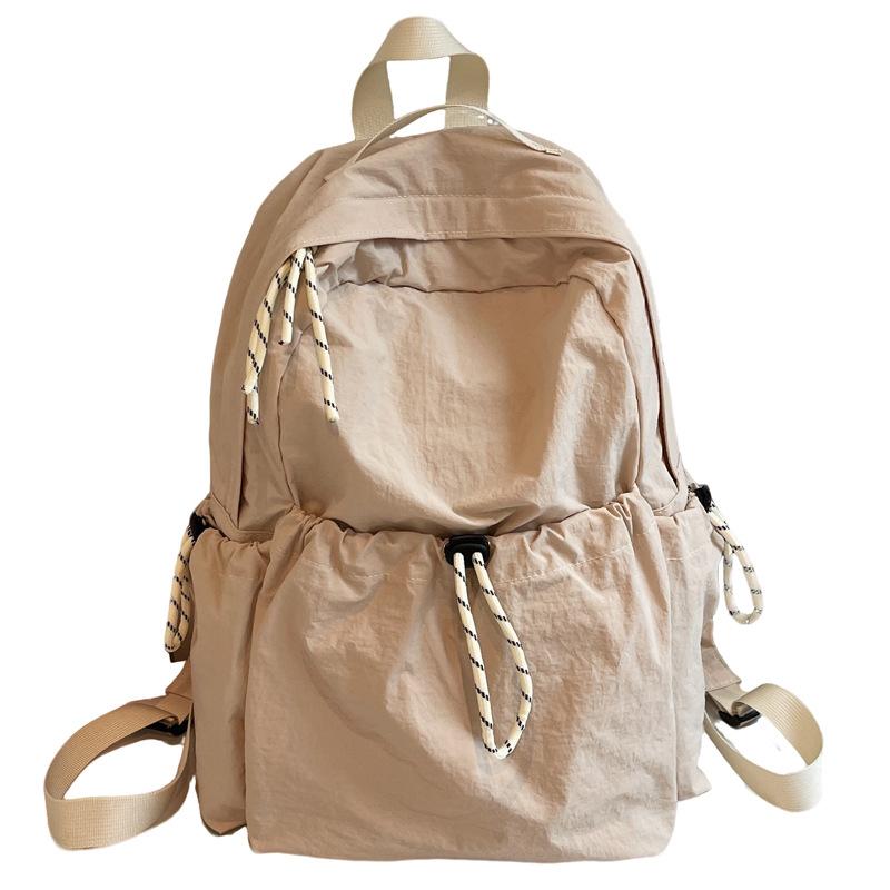 Schoolbag Autumn New Leisure Travel Backpack Female Korean Version Commuting Simple Lazy Wind Backpack Large Capacity Student Schoolbag