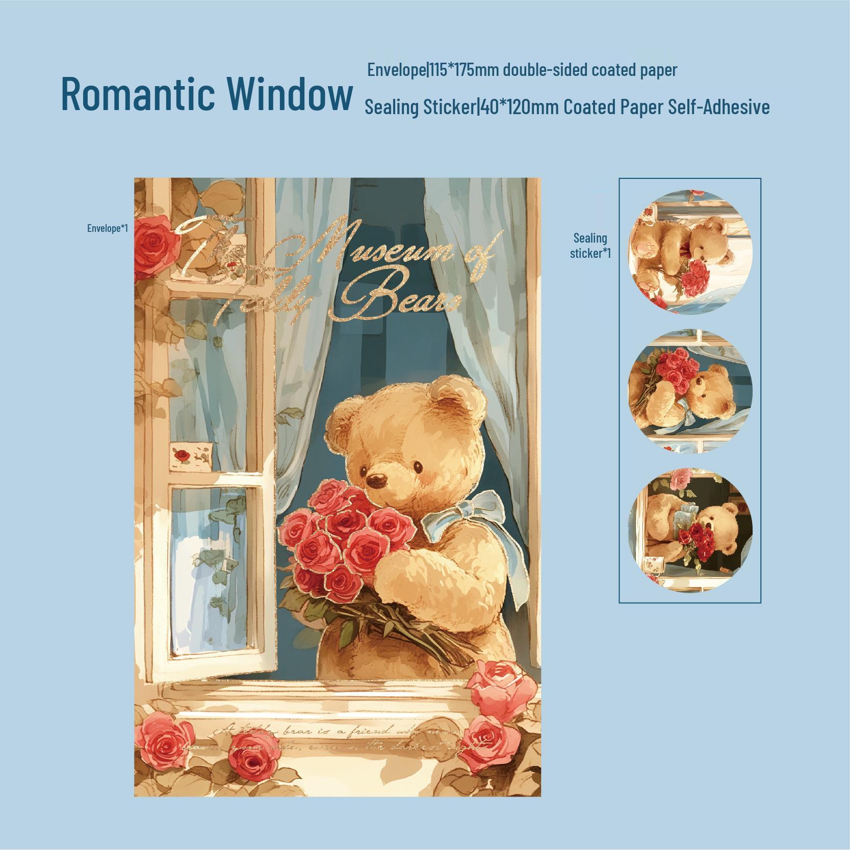 Mr. Paper Romantic Teddy Bear House Series: Dreamy Student Message Envelopes & Letter Paper