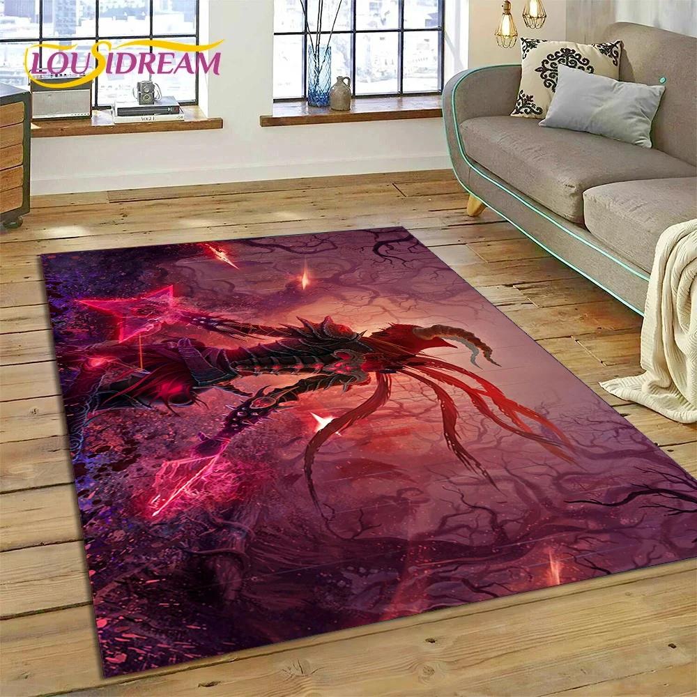 Alfombra de Juego Retro 3D de Diablo para Dormitorio, Sala de Estar, Decoración del Hogar, Sofá, Niños Jugando, Decoración Grande, Felpudo de Regalo