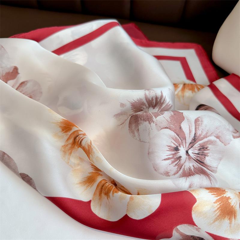 Women 70*70cm Square Silk Scarf Luxury Fashion Kerchief Soft Hairband Neckerchief Headband Foulard Ribbon Tie Bag Bandanna