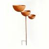 Vintage Iron 3-Tier Metal Bird Bath Ground Stakes Bird Water Dispenser  Lawn Decor