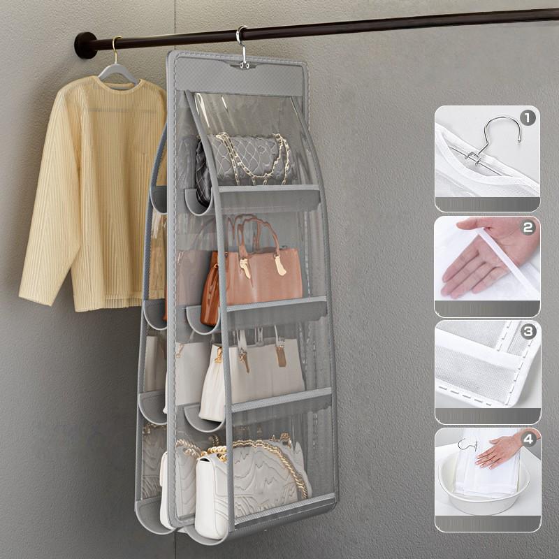 3/4 Layers Hanging Bag Organizer Over Door Storage Rack Wardrobe Display Rack Miscellaneous Items Space-Saving Solution