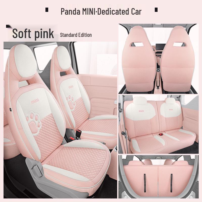 Panda Mini Linen Full Coverage Car Seat Cushion for All Seasons