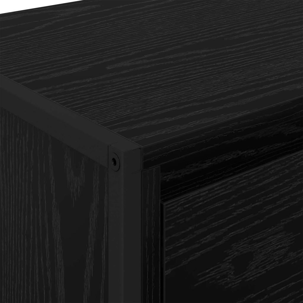 Sideboard in Black Oak Look 43 x 36 x 75.5 cm Engineered Wood