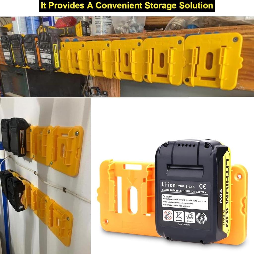 Battery Holder Storage Rack for Dewalt 20V 60V Battery Dock Holder Fit Wall Mount Battery Dock Warehouse Factory Truck Toolbox