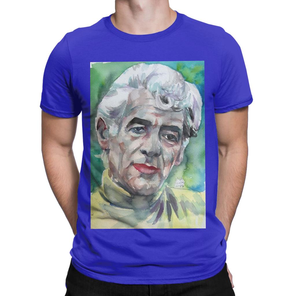 Lleonard Bbernstein Watercolor Portrait Funny 100 Cotton Tshirt Lleonard Bbernstein Tees Tops For Unisex
