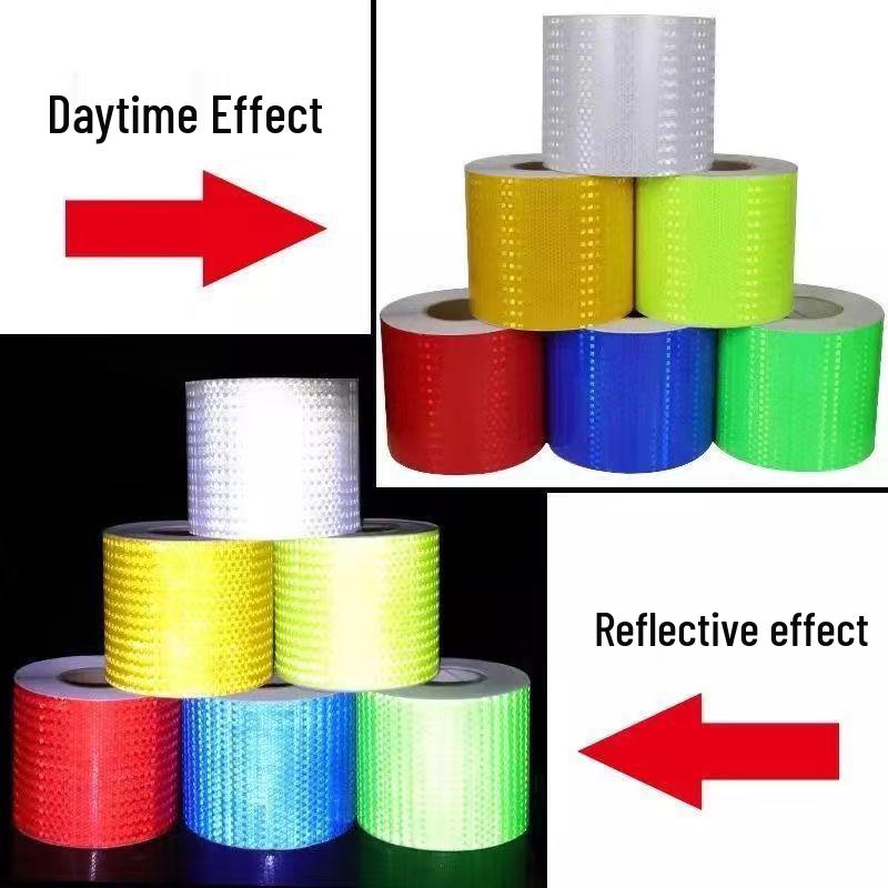 Φθορίζουσα Ανακλαστική Ταινία Ασφαλείας: Πλάτη 5CM, 10CM, 15CM για Νυχτερινή Κυκλοφορία, Προειδοποίηση Αποφυγής Σύγκρουσης