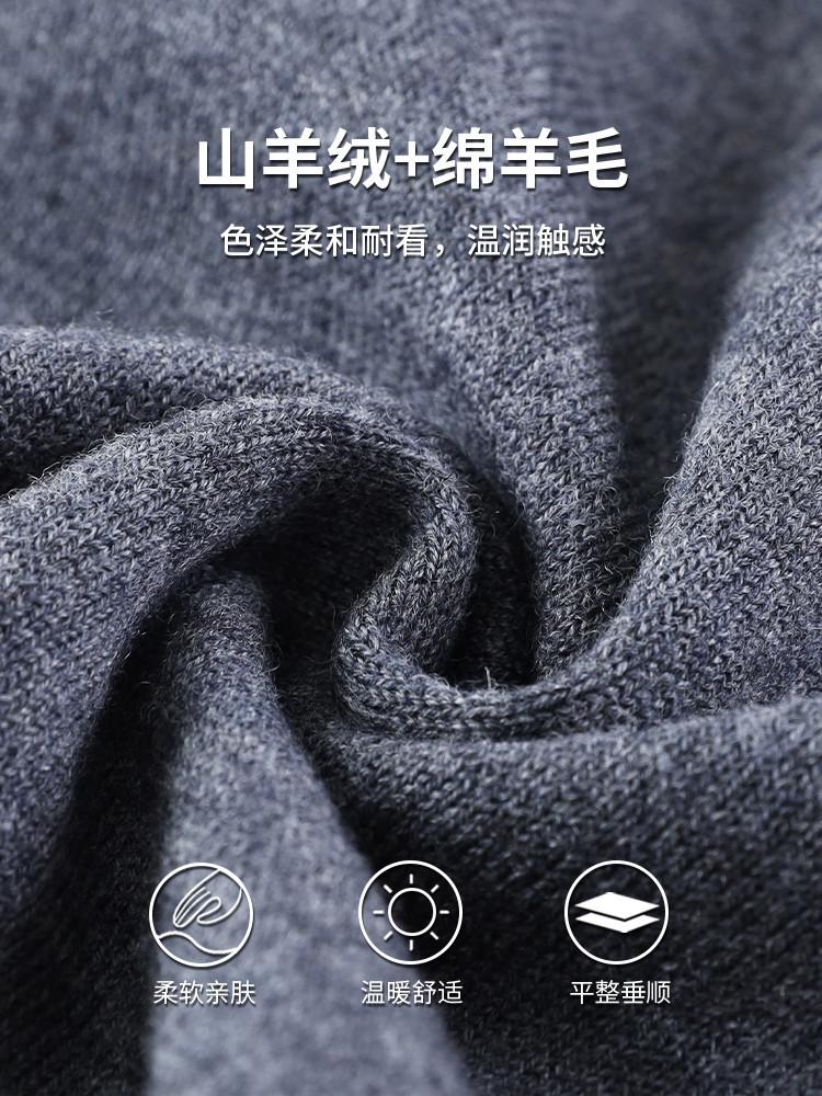 [Cashmere&Sheepskin] Single Breasted V-neck Knitted Vest Cardigan for Autumn and Winter Sleeveless Men's Wool Sweater