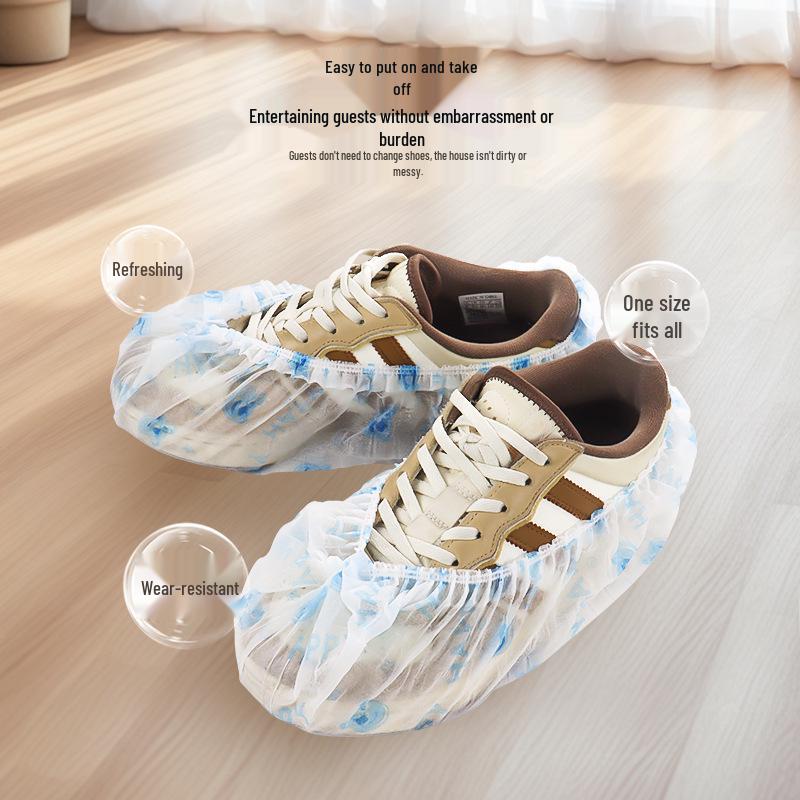 Non-Woven Anti-Slip Disposable Indoor Shoe Covers for Adults - Winter Overshoes for Guests