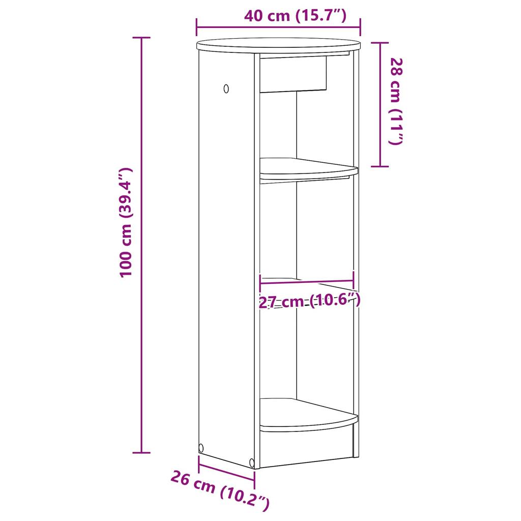 Side Cabinet Concrete Grey 40 x 40 x 100 cm Particleboard
