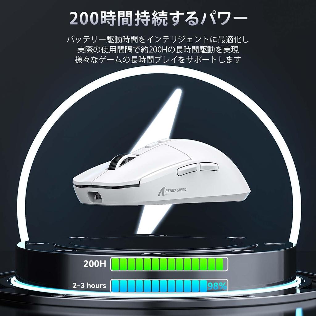 MAMBASNAKE x ATTACK SHARK X6 Gaming PAW3395 Wireless Connection DPI Switching 200 Hours Continuous Magnetic RGB Charging White Ultra-lightweight