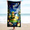 1PC Custom Name Frog Serenade Pond Beach Towel Highly Absorbent And Sand-Resistant Towel for Swimming, Pool, Yoga, And Travel Lightweight
