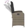 Adjustable Garden Bench with Cushions Grey Poly Rattan