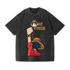 One Piece Luffy Vintage Wash Japanese Design T-Shirt High-quality Streetwear Men's Clothing 2026 Summer New Wash T Shirt