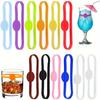 12pcs Silicone Wine Glass Markers, Reusable Beverage Identification Rings for Home Bar and Party Use