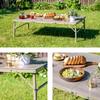 Takeda Corporation Gray Trifold Aluminum Table 123x83x66cm [Outdoor/Leisure/Desk] 120x80, (37cm), 3FD25-12080(VGY)