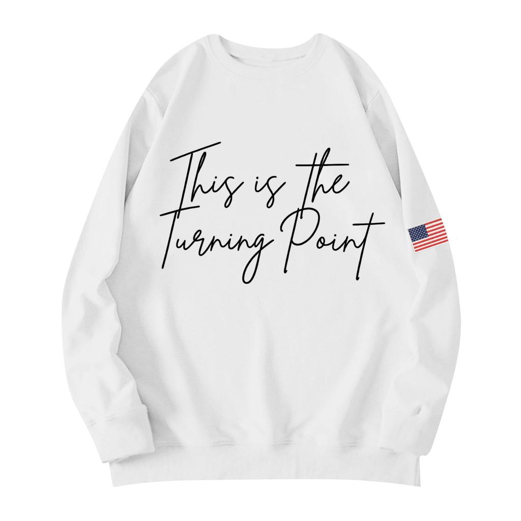 Unisex Printed Round Neck Long Sleeved Loose Fitting Long Sleeved Casual Long Sleeved Top Hoodie