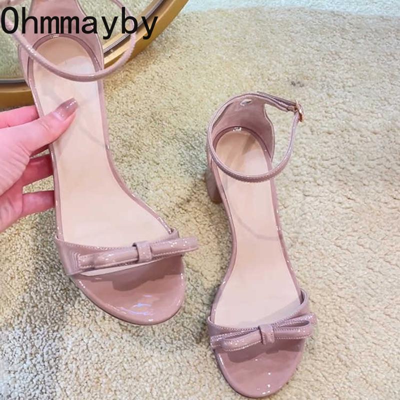 

Summer Open Toe Thick Heel Women Sandals Fashion Butterfly-knot Dress Shoes Women s Dancing Party Prom Sandalias 40 фіолетовий