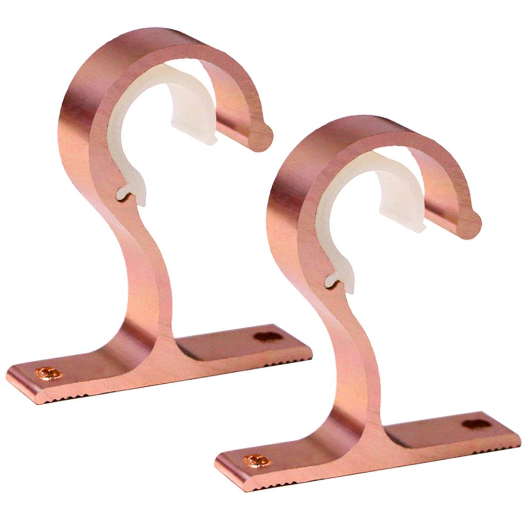 Aluminum Alloy Curtain Rod Brackets Adjustable Rod Holder for Curtains or Wardrobes Pack of 2