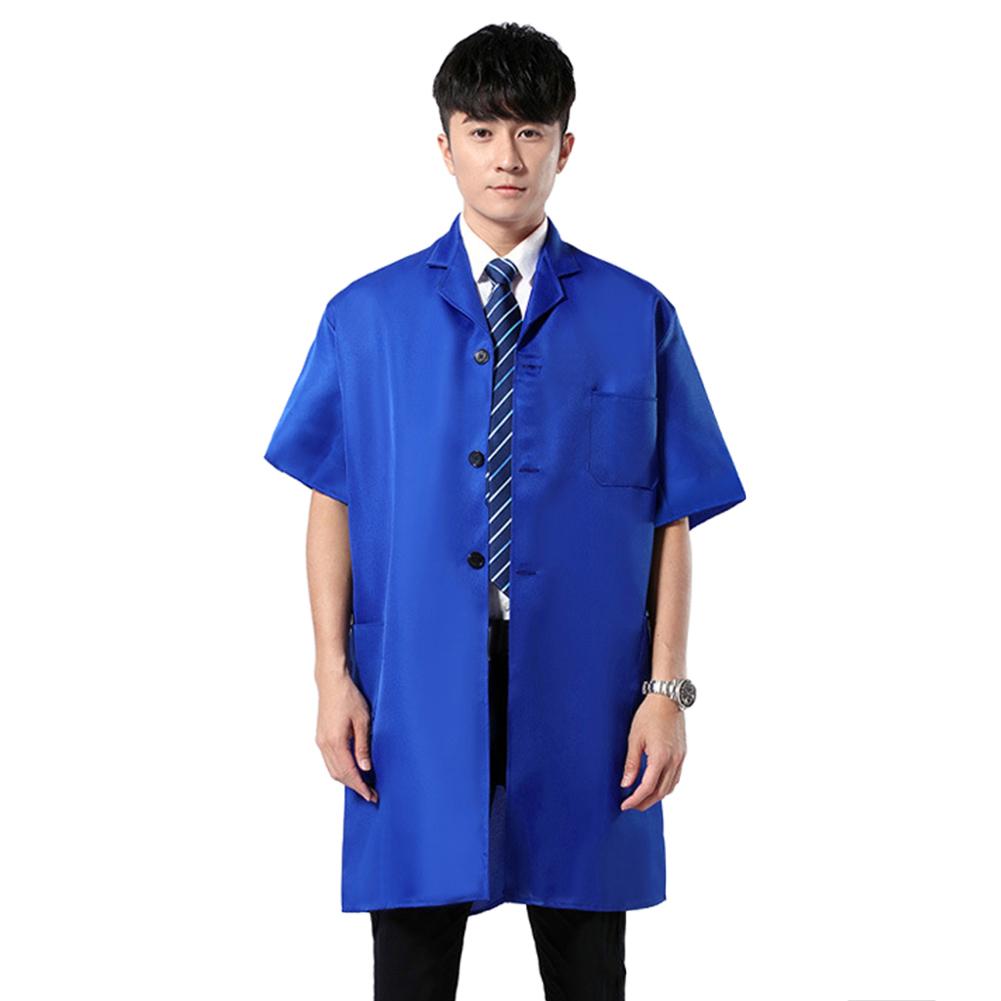 

Мужской пылезащитный длинный/короткий рукав, пуговицы, карманы, складской лабораторный халат, рабочая одежда L Short Sleeve