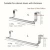 Single Pole Towel Rack Non Perforated Towel Hanging Rod Cabinet Kitchen Stainless Steel Racks Door Back Household Hanging Shelf