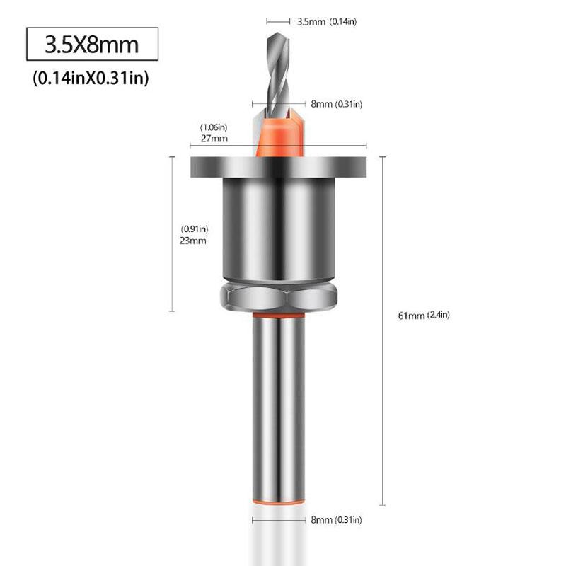 8mm Shank HSS Countersink Woodworking Router Bit Milling Cutter Screw Extractor Remon Demolition