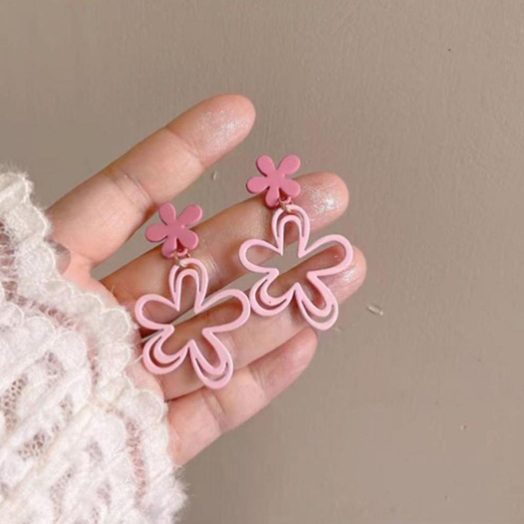 2pcs Summer Collection Flower Dangle Earrings Jewelry for Women with Hypoallergenic Plant Elements Style Stud Earrings Gifts