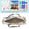 Household Fabric Crafts Knitting Needles Storage Sweater Woven Organizer Bag Purple Flower