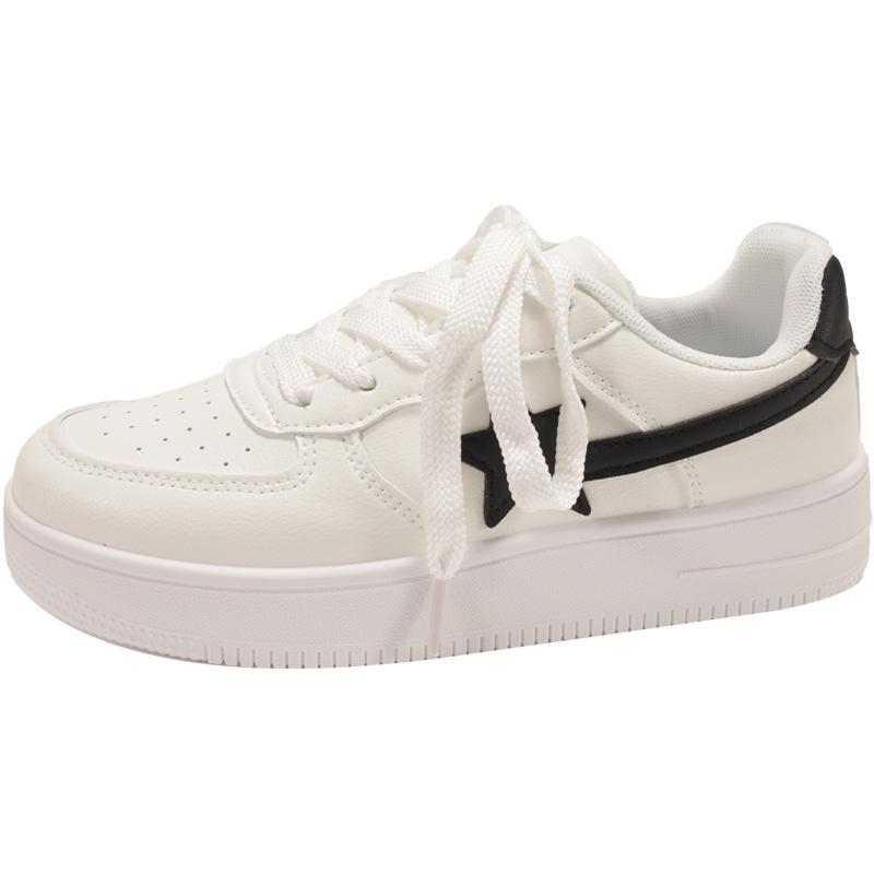 Star Board Shoes Women's 2025 Summer New American Platform Shoes Niche Students Sports Versatile Casual White Shoes