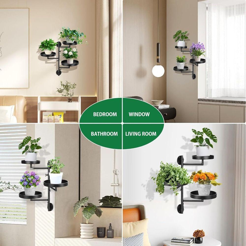 Waterproof Rotating window plant stand Green Plant Potted Metal plant frame  Wall