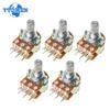 10Pcs WH148 B1K B10K B50K B100K B1M 6Pin Linear Potentiometer 15mm Shaft with Nuts and Washers