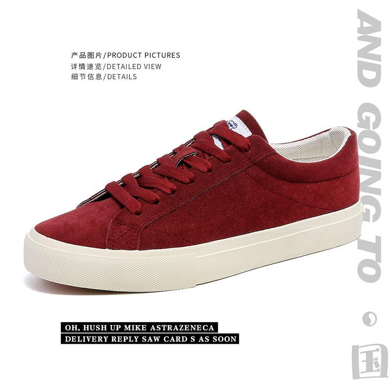 Fashion Men's Shoes Minority Design Turn Fur Wine Casual Sports Skateboard Shoes Autumn Breathable Trend with Fashion Shoes