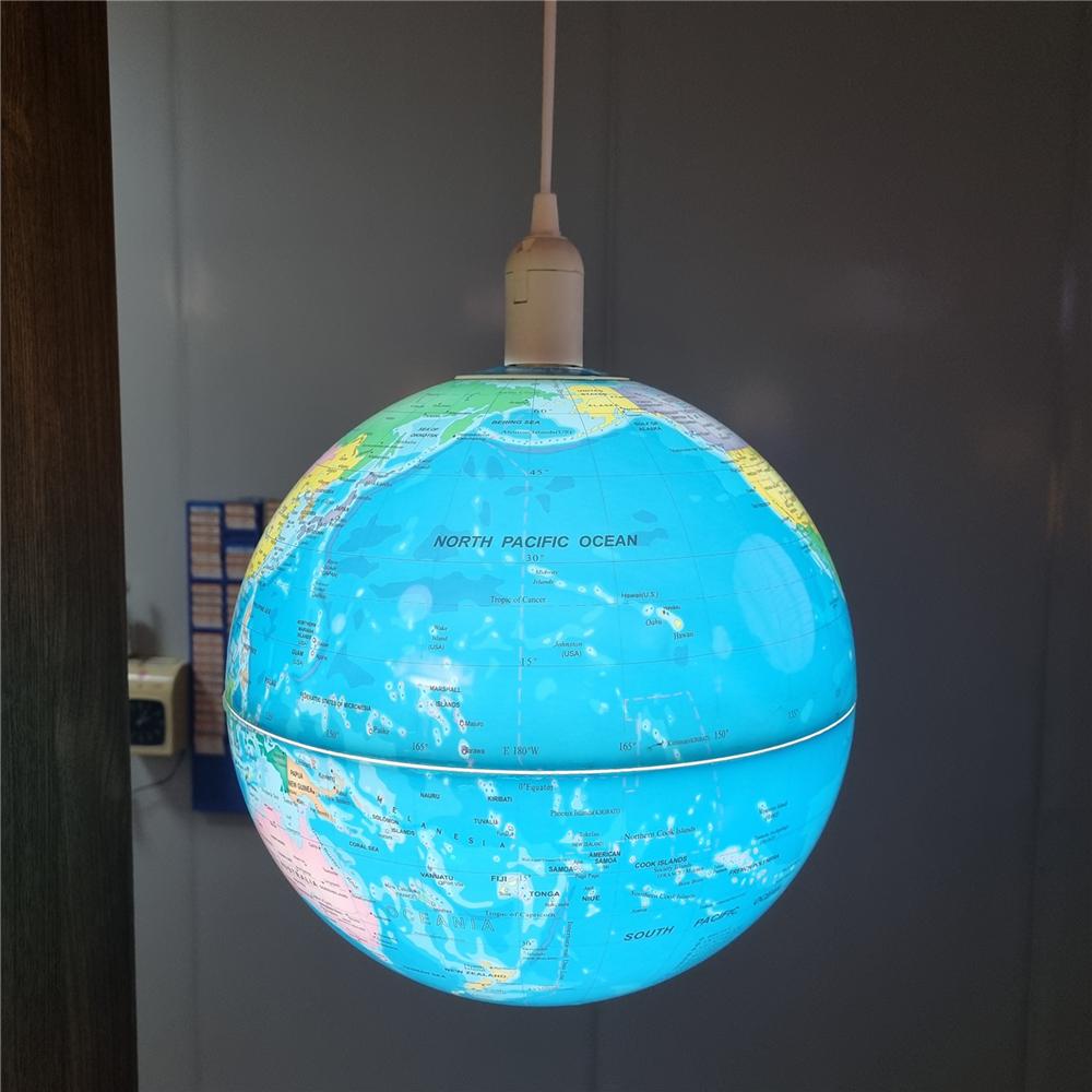 Hanging Globe Lamps New Design Rotation Globe Lamp 30 CM Creative Home Decoration Spinning Ceiling Globe by LUNARLIGHT 3&Small