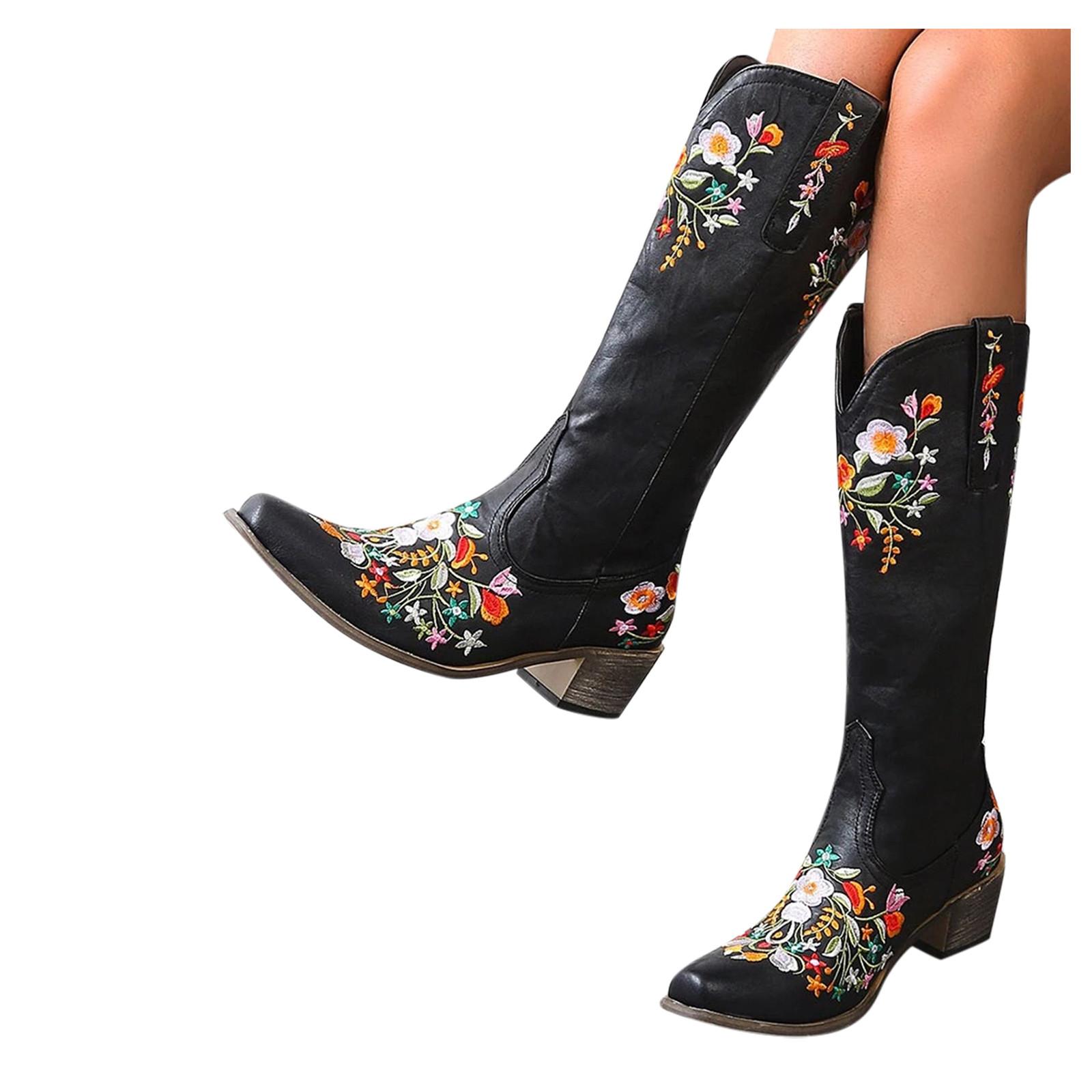 Thigh High Boots For Women Flat Tan Chunky Zipper Side Knee Slouchy High Heel Boots Toe Women's  Lug Sole Knee High Boots cm marrone