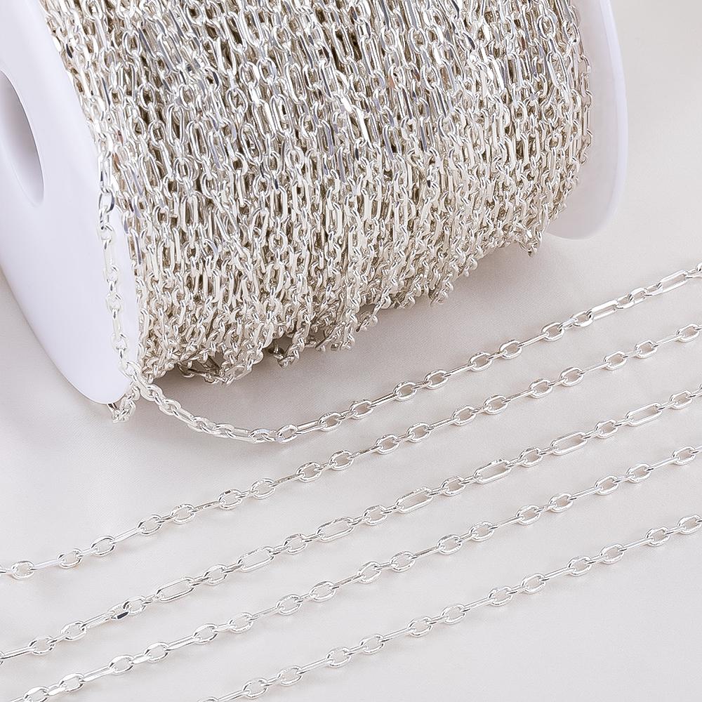 1M 18K Gold Plated Brass Square Link O Shape Chain for Jewelry Making Supplies DIY Bracelet Necklace Material Chain Accessories