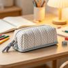 Large Capacity Pencil Box Dot Pattern Stationery Bag Fashion Pen Bag  Portable Use