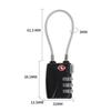 TSA719 Customs Padlock: Metal Combination Lock with Steel Cable for Travel, Camping, Backpack, Fitness