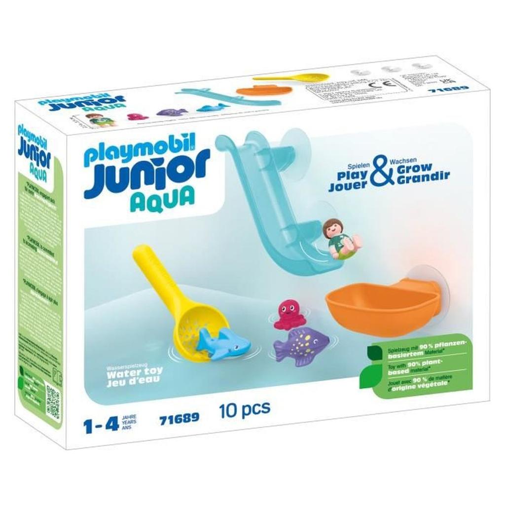 PLAYMOBIL Junior 71689 Toboggan aquatique et animaux marins, Jouet pour le bain, Des 18 mois