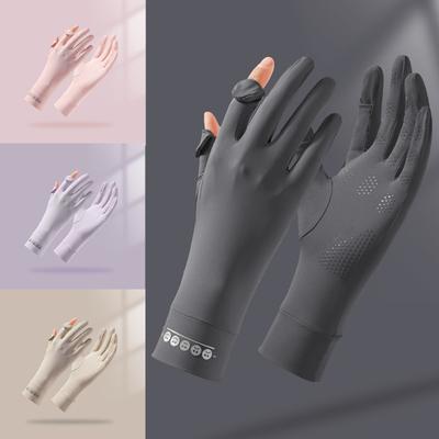Summer Sun Protection Gloves Women's Outdoor Riding Bicycle Cold Feeling Sun Protection Full Finger Touch Screen Gloves Outdoor Sports