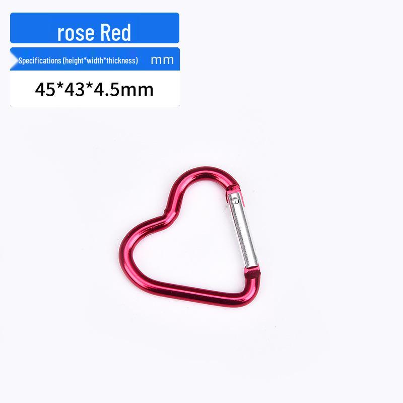 Mini Heart Shaped Carabiner Hook - Aluminum Outdoor Clothing Clip