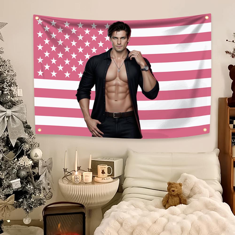 

Романтические клубы Дмитрий Американский флаг Четыре отверстия Полиэстер Цифровая печать Гобелен Игра Уличная Внутренняя отделка Комната Гараж Сад 29x37in