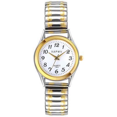 Beliebte und stilvolle Armbanduhr mit elastischem Analog-Armband und wasserdichtem Gehäuse. Ein tolles Geschenk für und Damenarmband, Zifferblatt, Design. Silber. Geburtstage,