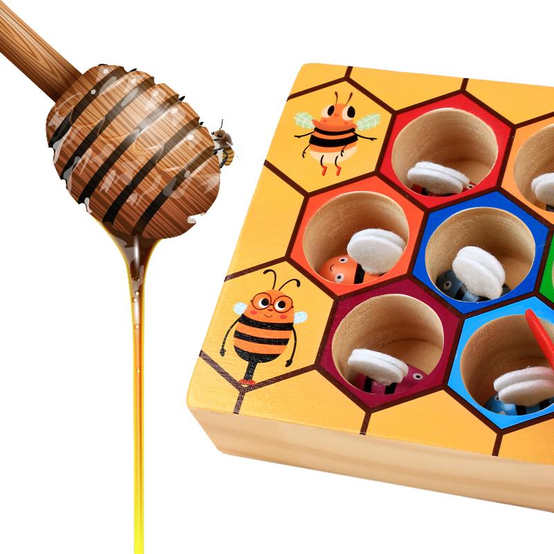 Baby Honeycomb Box Toys Children Grab Bee Games Clip Bee Toy  Color Recognition Intelligence Toy Montessori Benefit Wisdom Gift