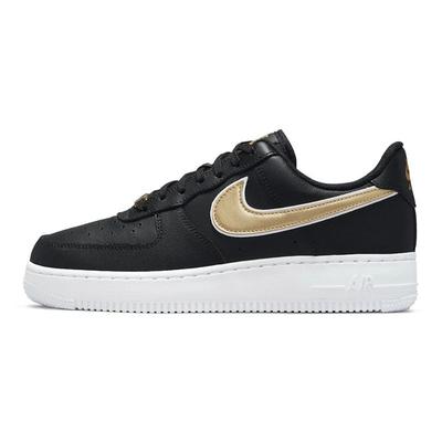 Air Force 1 07 Essential Black Metallic Gold Women Sneakers White DD1523-001