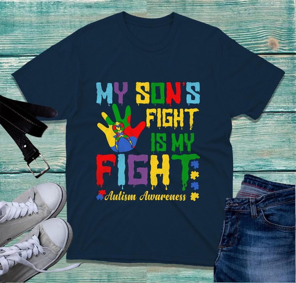 My Sons Fight Is My Fight Autism Awareness Tshirt Autism Mom Special Education S